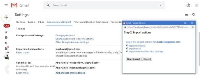 Import all Gmail and Contract