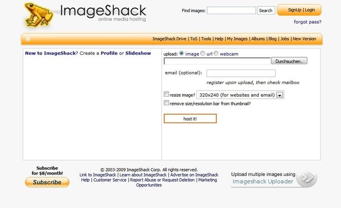 ImageShack Online Image Storage