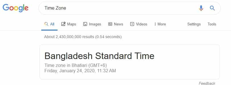 Time Zone Google Tricks