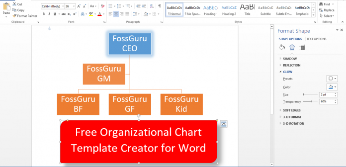 Free Organizational Chart Template Creator for Word 2010