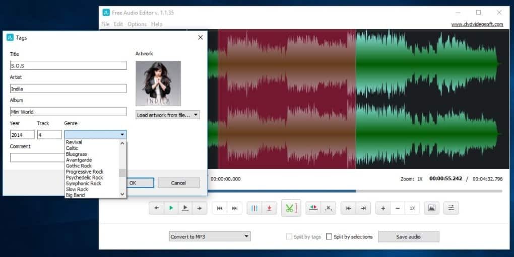 DVDVideoSoft Free Audio Editor