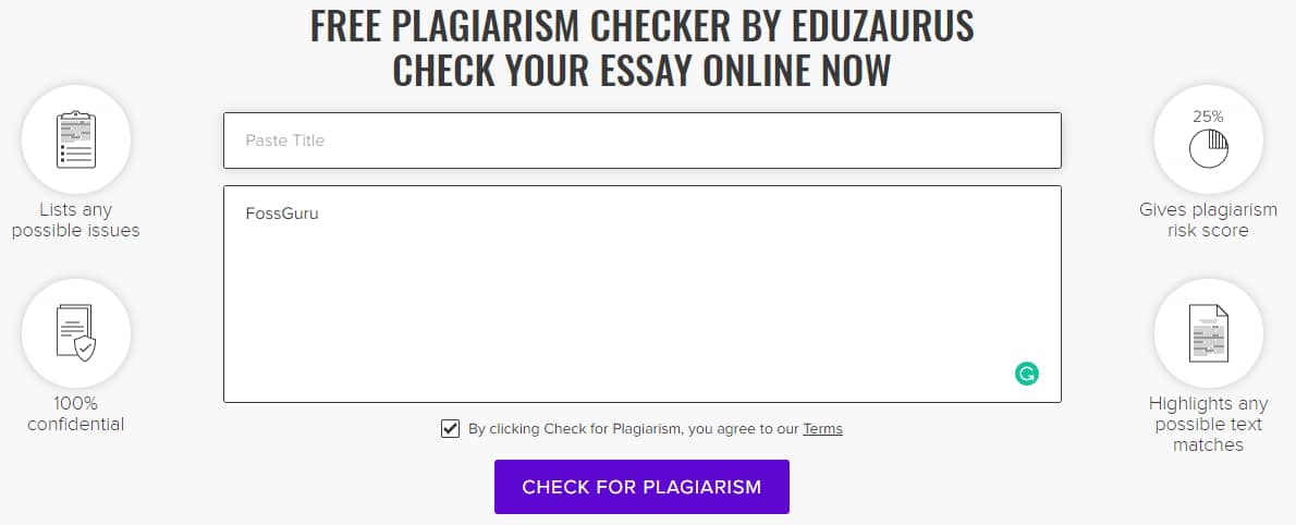 Eduzaurus - free online plagiarism detector