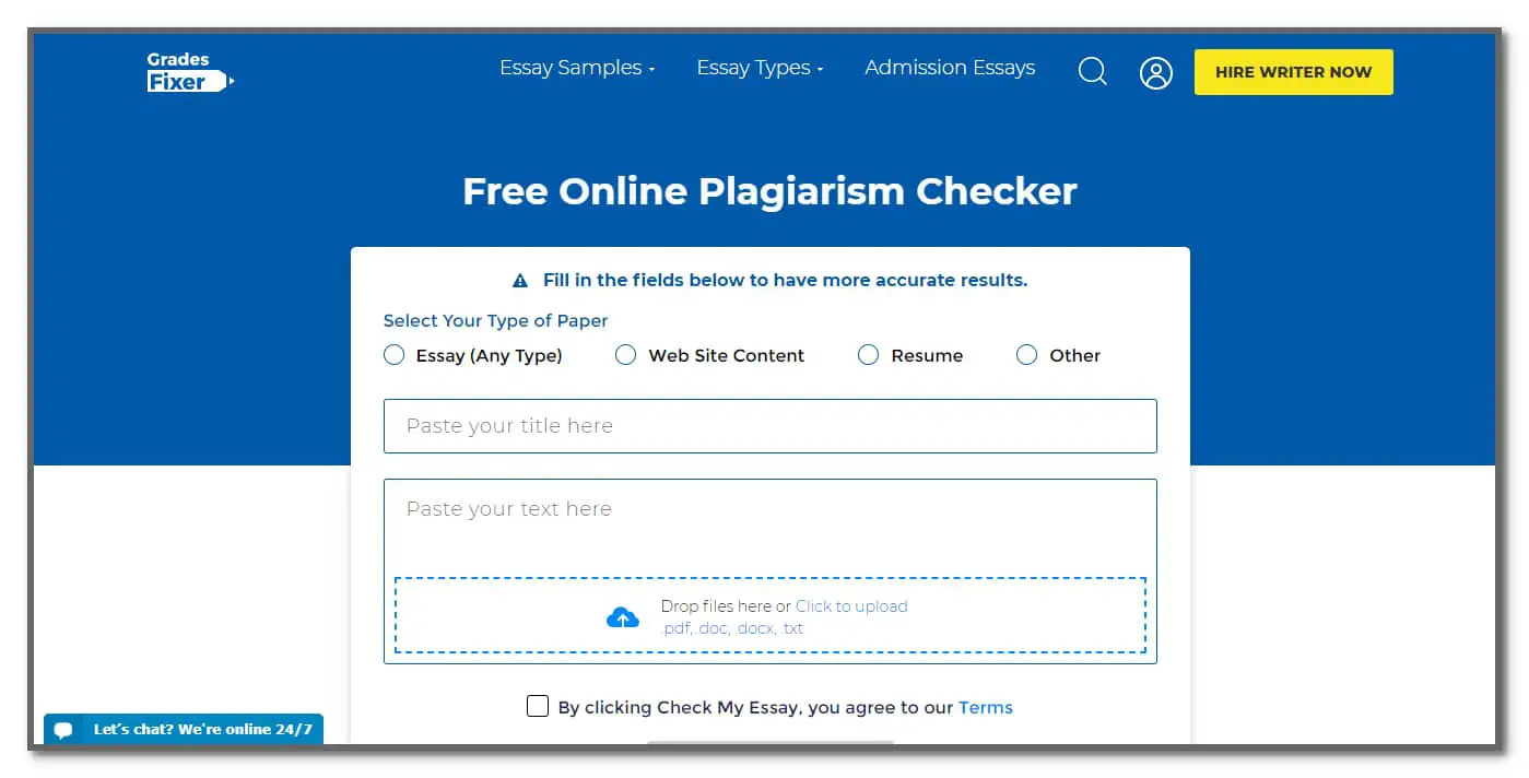 Grades Fixer- Best Online Plagiarism Checker for Students
