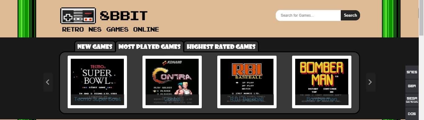 8BBIT Website to Play Retro Games Online