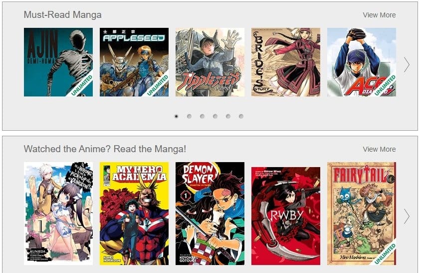 ComiXology An Amazon Manga website