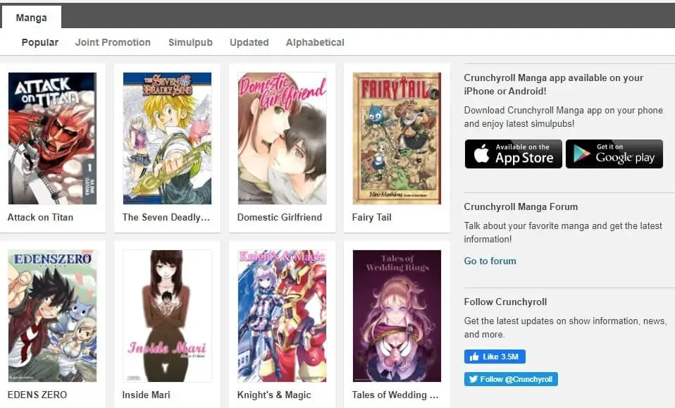 Crunchyroll Best manga reader