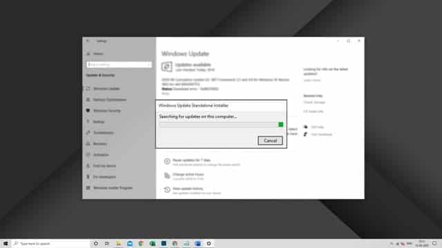 Fix Windows Update Standalone Installer Stuck on Searching for Updates