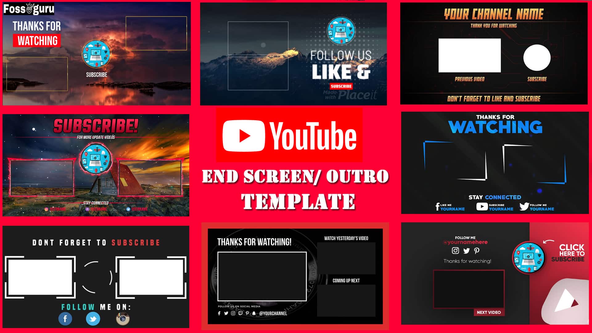 The Best 15 Free YouTube End Screen Template Makers