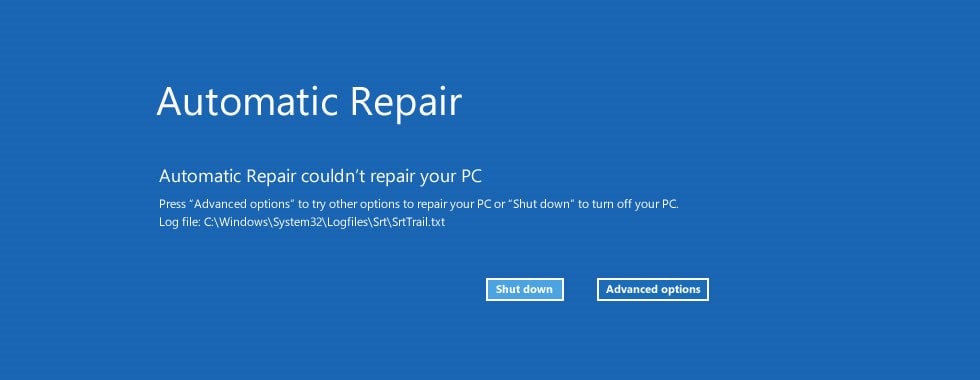 Then you will have a message showing that Automatic repair couldn’t repair your pc- 