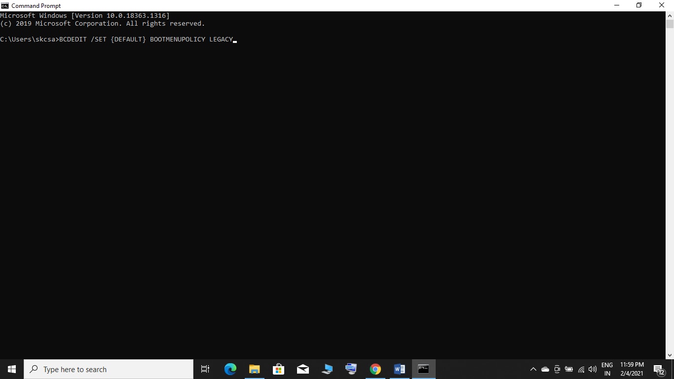 Use Command Prompt to Enable F8 key booting (You have access to your START menu )