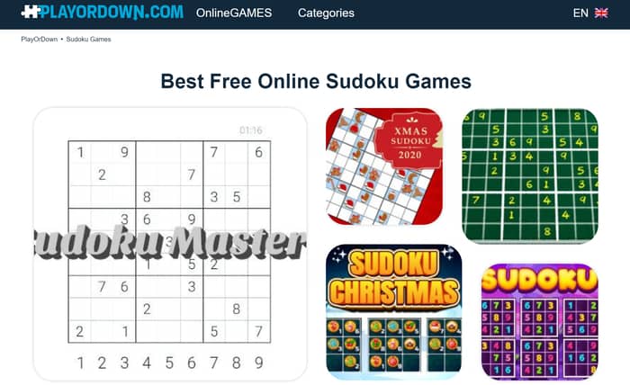 Sudoku is one of the most popular puzzle online games.