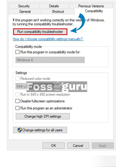Run compatibility troubleshooter