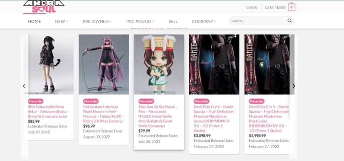 Akiba Soul site to Buy Authentic Anime Figurines