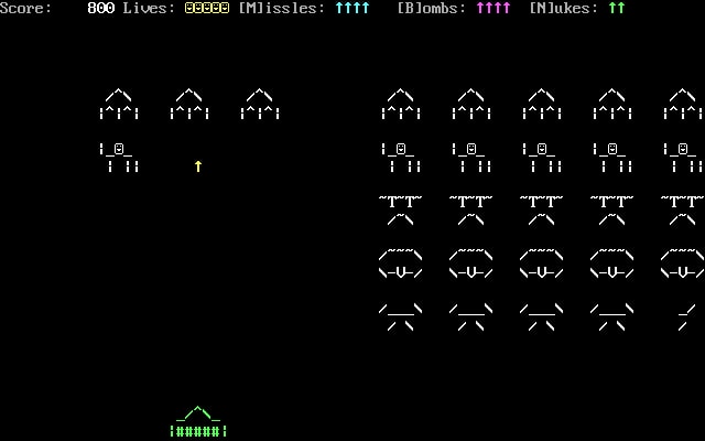Ninvaders games to play on a Linux terminal