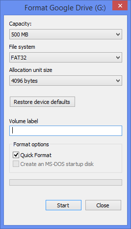Formatting Drives using FAT32 Filesystem