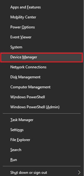 Press the Windows Key & X keys on the keyboard to access Device Manager