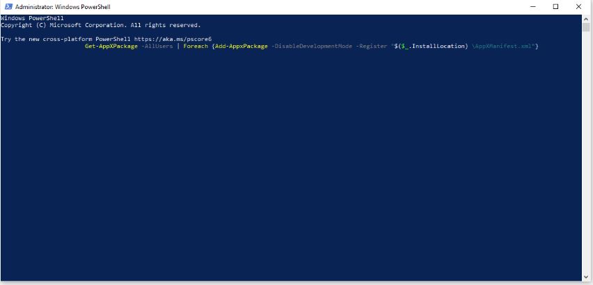 Use the PowerShell command to solve Windows Key Is Not Working