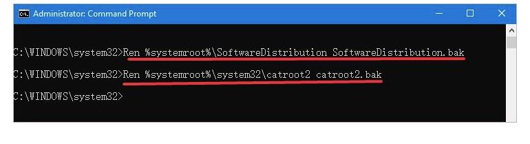 Now rename the catroot2 and SoftwareDistribution folder. Using the following instructions, you may do so.