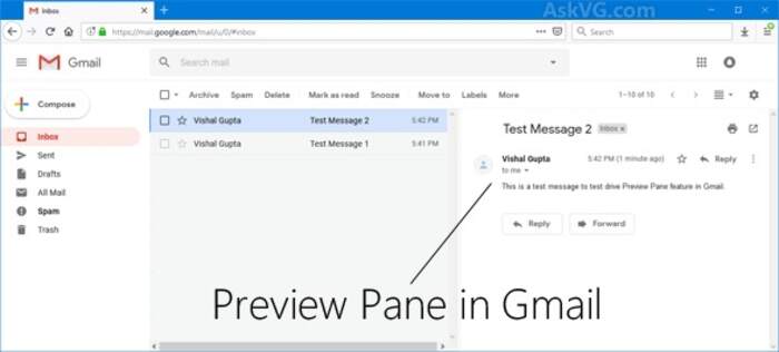 Gmail Organize preview pane