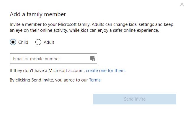 How do I accept a family invite on Microsoft