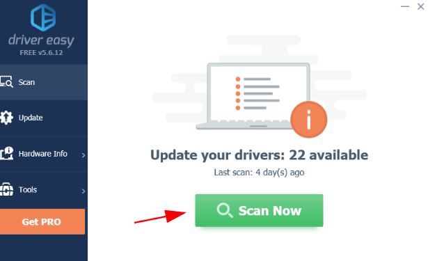 Launch Driver Easy and click on Scan Now to notice any issues