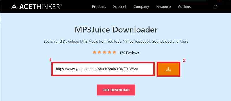 AceThinker MP3Juice tool online paste-the-url