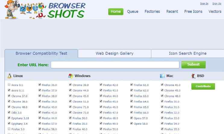 Browsershots Testing Tool Online