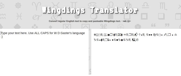 Lingo Jam is a free wingding to English translator with a text-to-speech function.