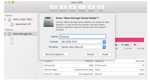 Use disk utility to format the USB if you're a mac user