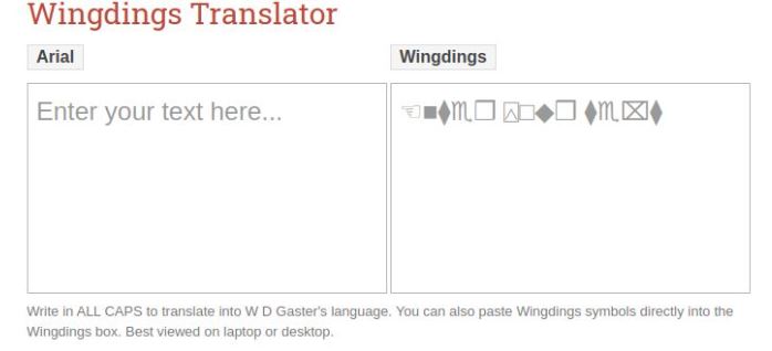 Wingdings Translator for Text to Wingdings
