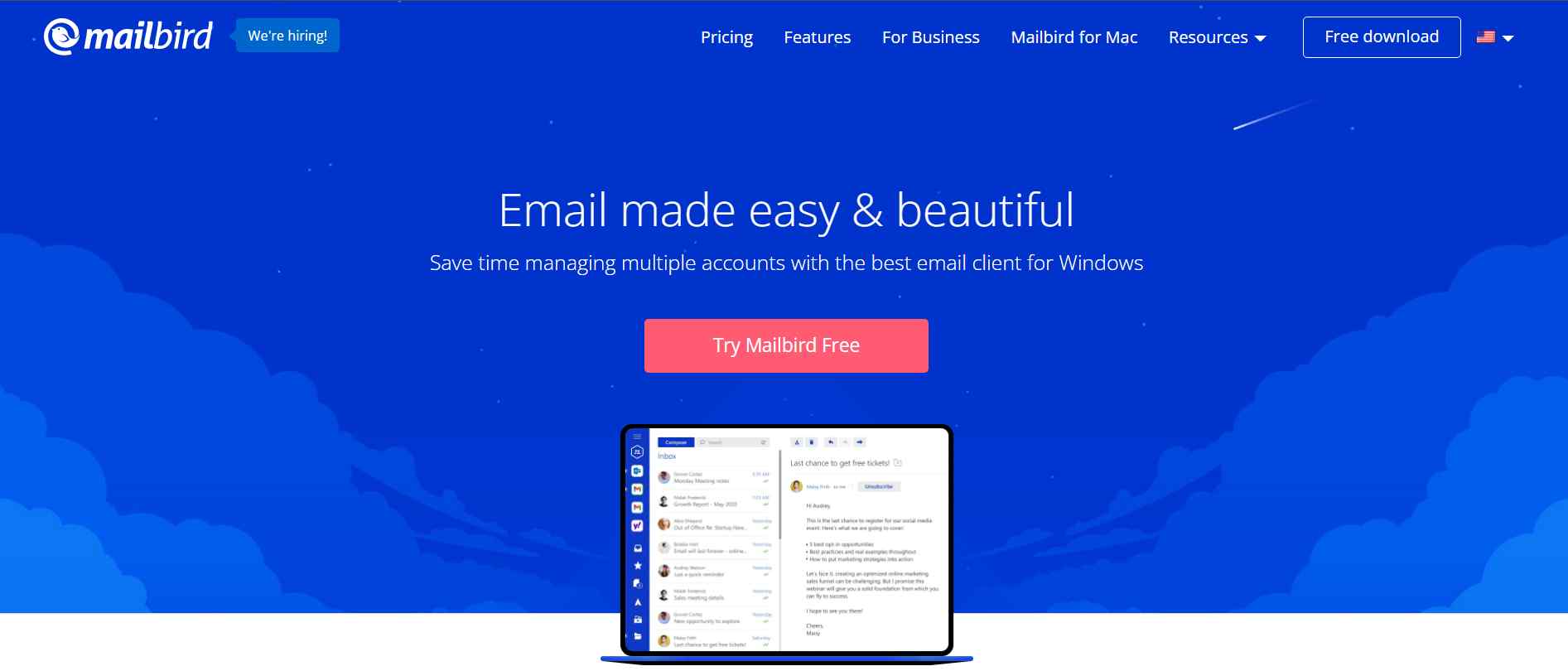 Mailbird is a powerful email client that is easy to use.