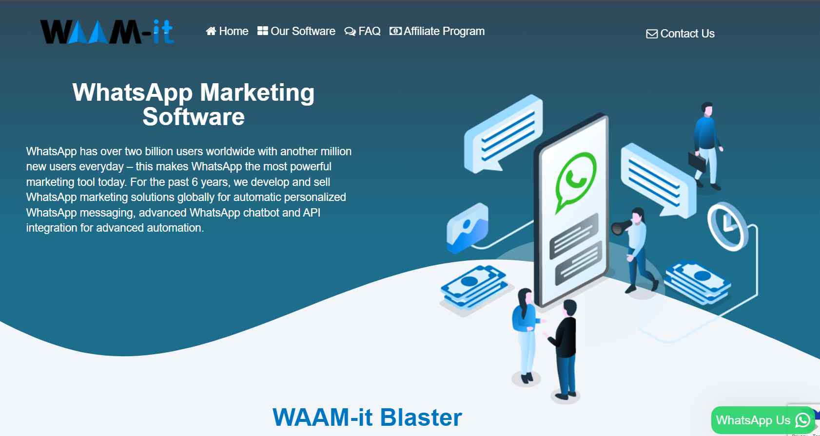 WAAM-it Blaster is a revolutionary new way to send messages, share files, and send data to anyone worldwide.