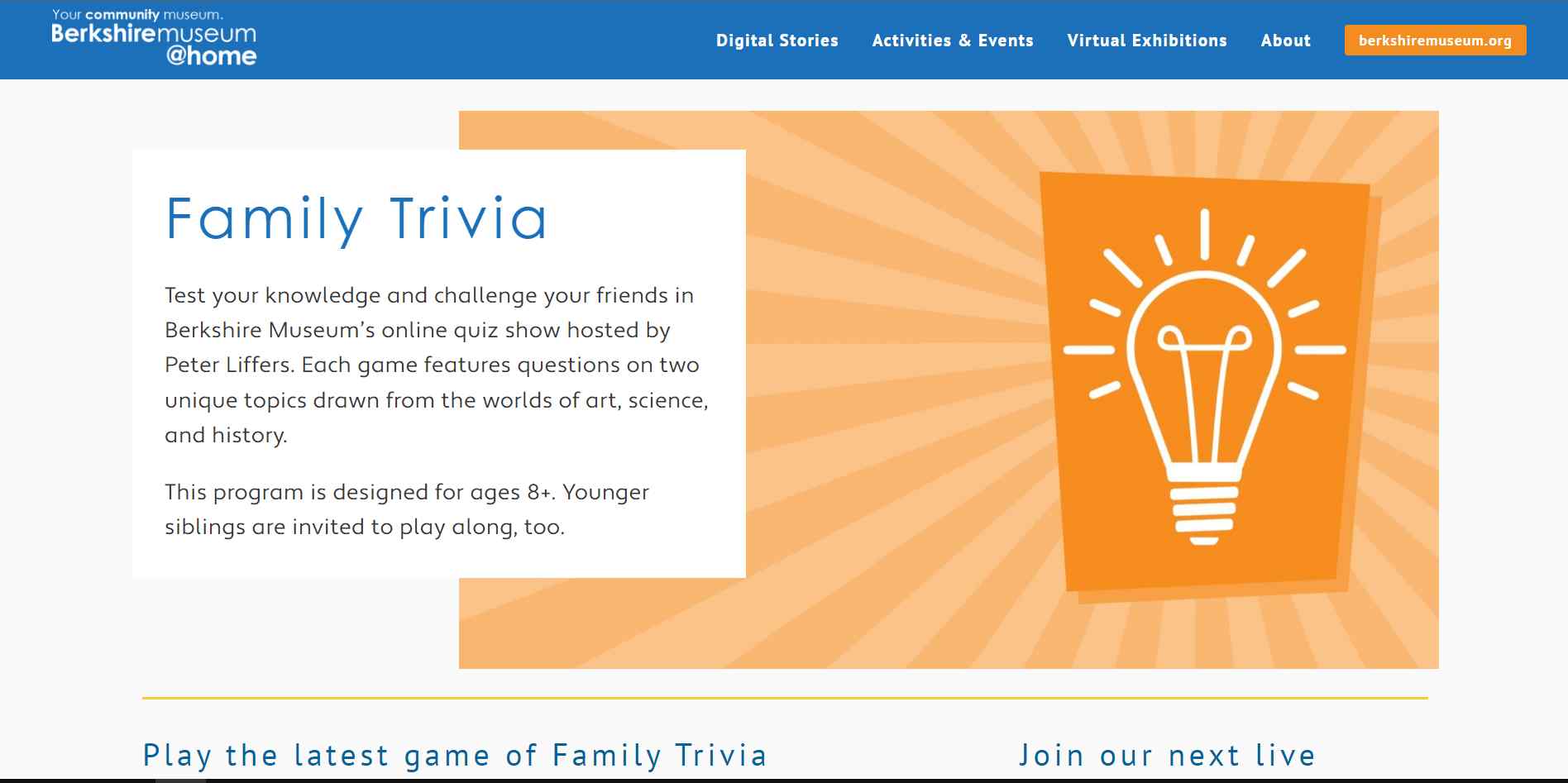 Family trivia at the Berkshire Museum is a fun and easy way for family members to get to know each other better.