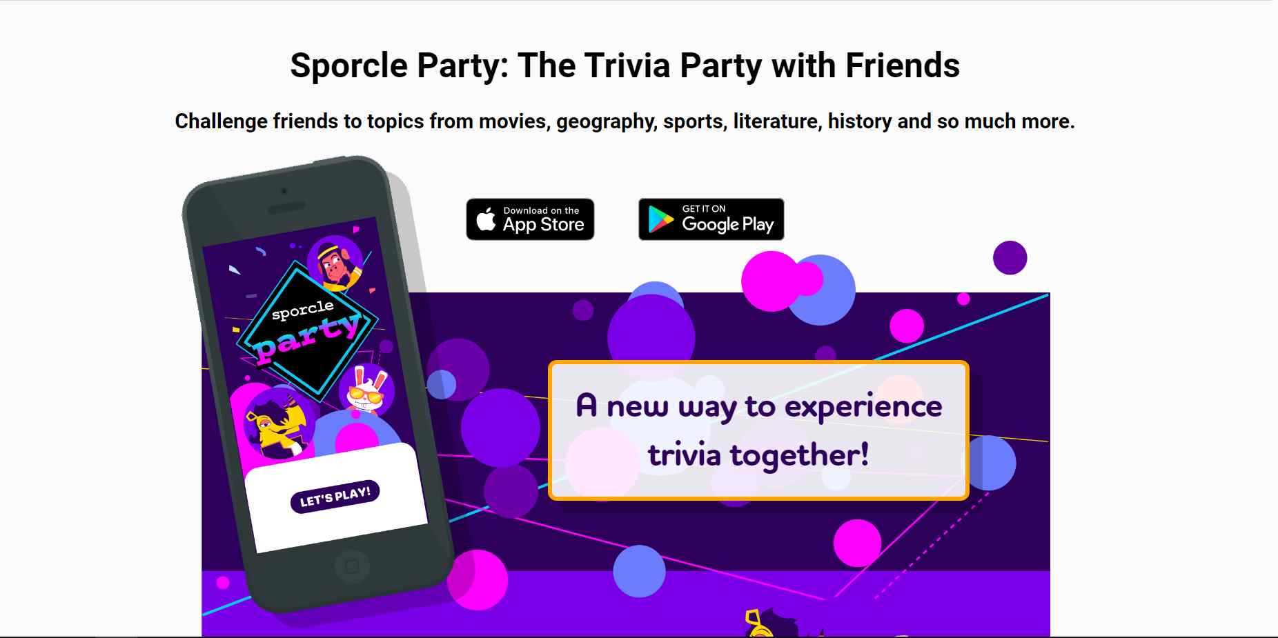 Sporcle Party is a fun and exciting way to play trivia with friends and family at a party.