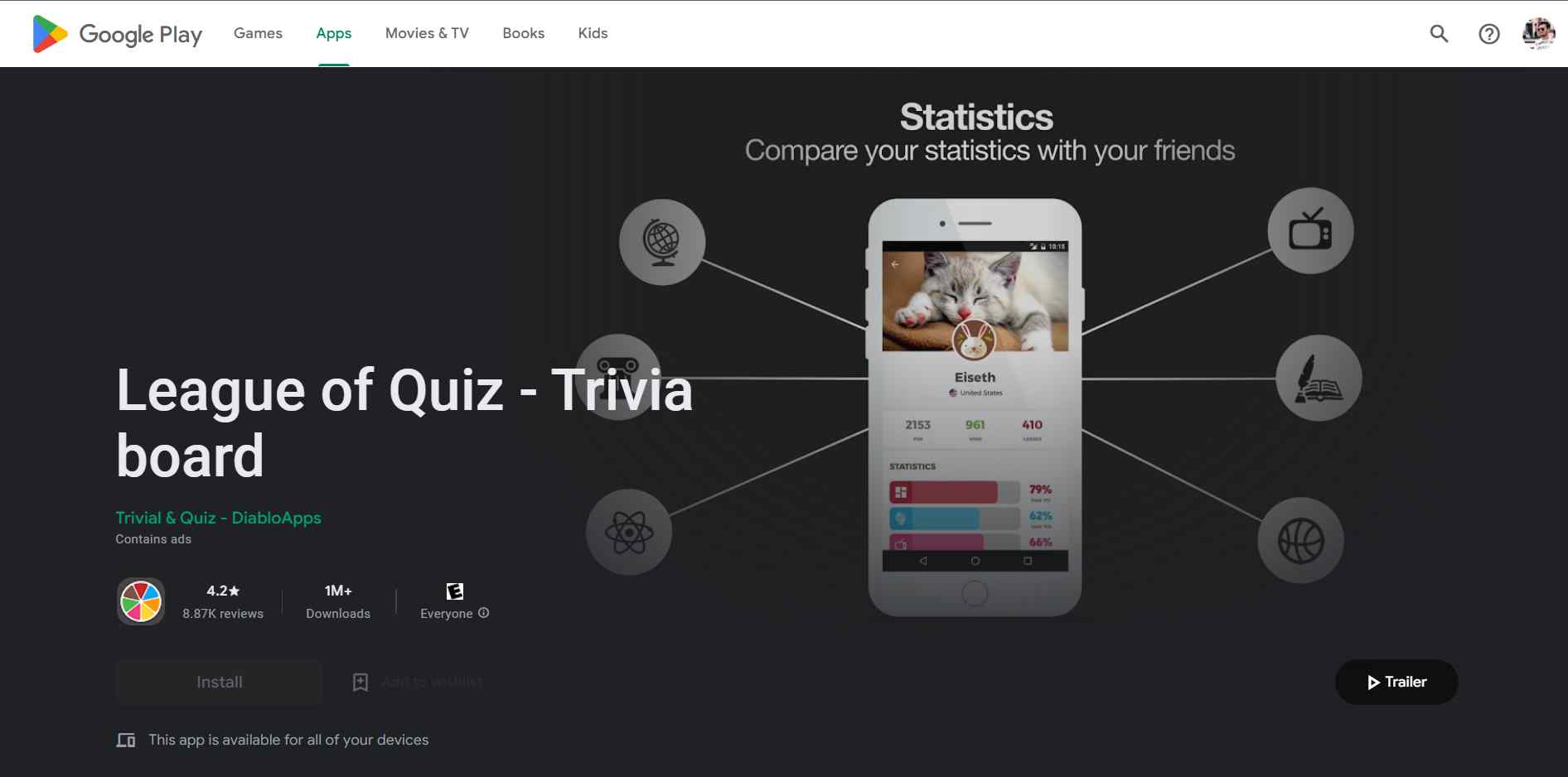 The League of Quizs is an online community of people who like quizzes and get together to take the most extensive online quizzes in the world.